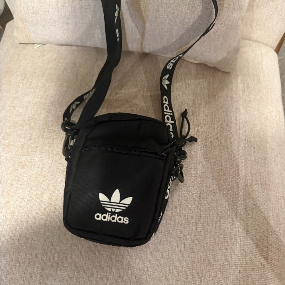 adidas Black Trefoil Mini Sling Bag men or woman